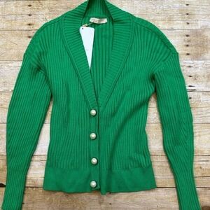 Paola Bernardi Hunter Green Tess Cardigan Small NEW